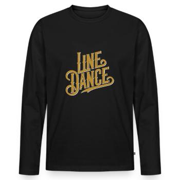 Line Dance Design for Dancers and Dance Group - Men's Premium Organic Long Sleeve Shirt - black - Front - Nico (187cm)