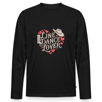 Line Dance Design for Dancers and Dance Group - Men's Premium Organic Long Sleeve Shirt - black - Front - Nico (187cm)