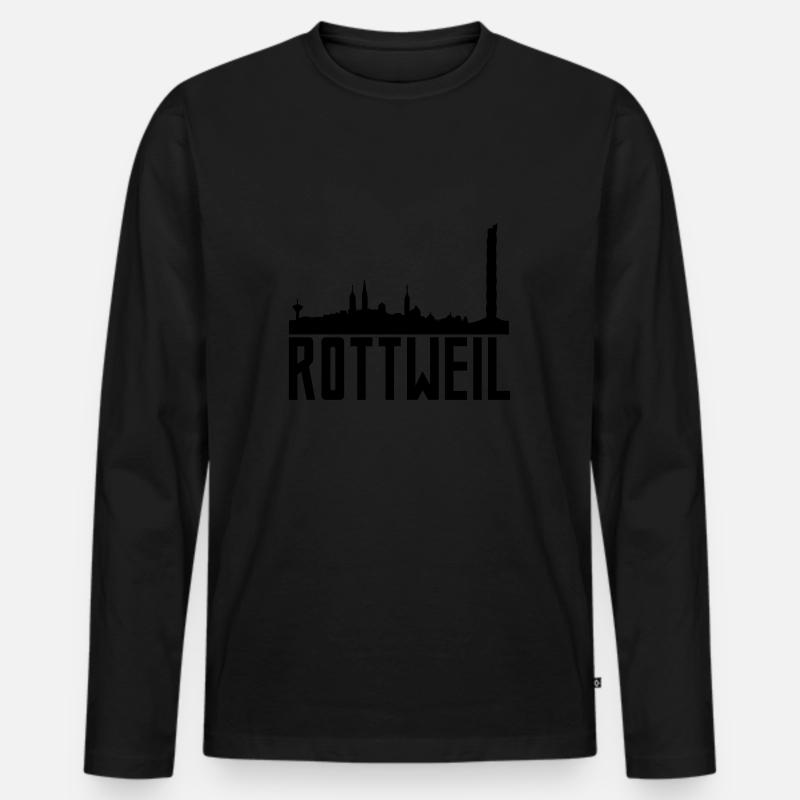 rottweil - Männer Premium Bio Langarmshirt - Schwarz