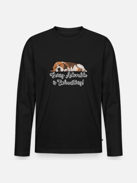 Être adorable est épuisant - T-shirt manches longues Premium bio Homme - noir