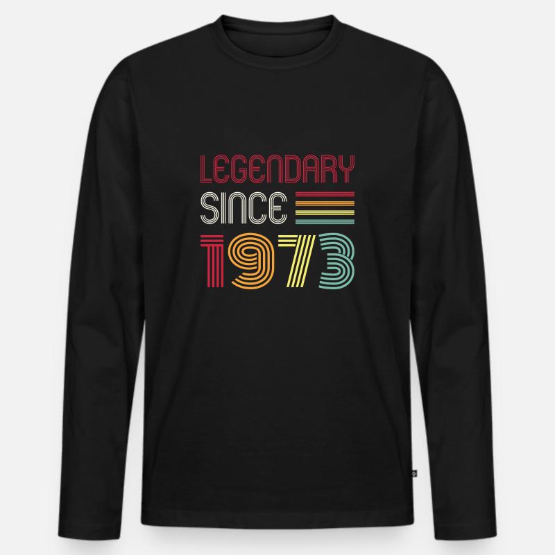 Birthday Legendary Since 1973 - Männer Premium Bio Langarmshirt - Schwarz