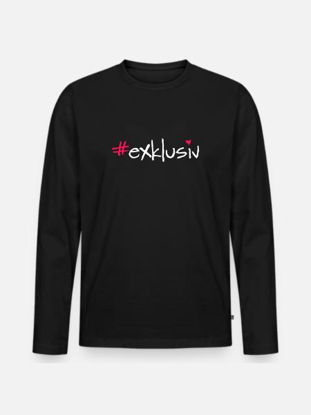 exklusiv - Männer Premium Bio Langarmshirt - Schwarz