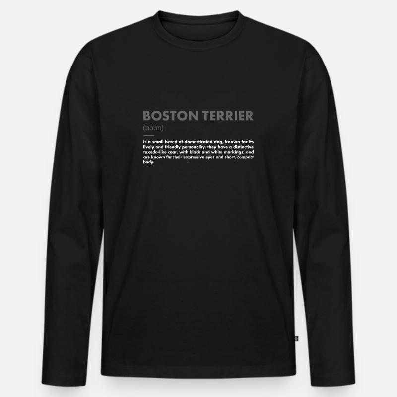 Boston Terrier Definition - Männer Premium Bio Langarmshirt - Schwarz