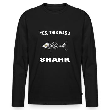 Hai Haifischgräte Anglerlatein Hochsee - Männer Premium Bio Langarmshirt - Schwarz - Vorne - Nico (187cm)