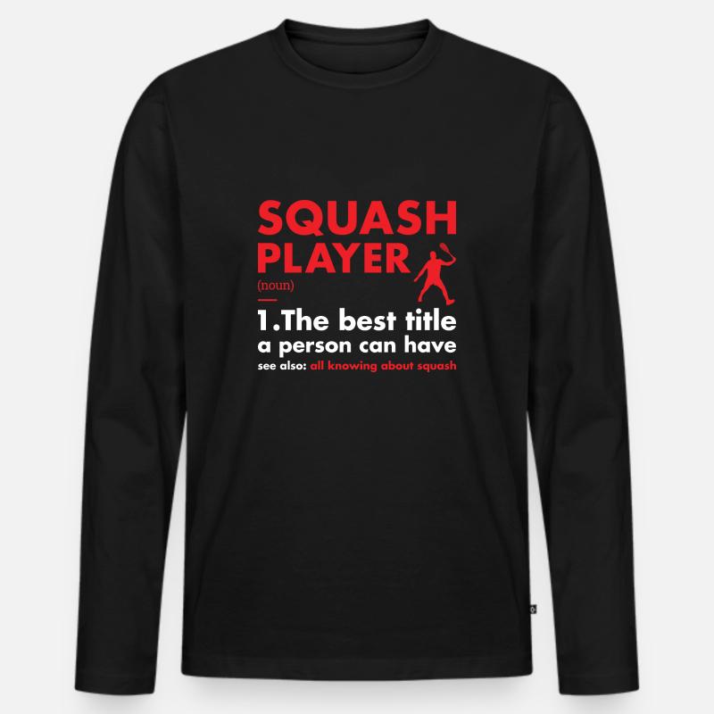 Sport Player Definition Squash - Männer Premium Bio Langarmshirt - Schwarz