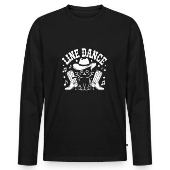 J’adore mon chat et la danse en ligne - T-shirt manches longues Premium bio Homme - noir - Devant - Nico (187cm)