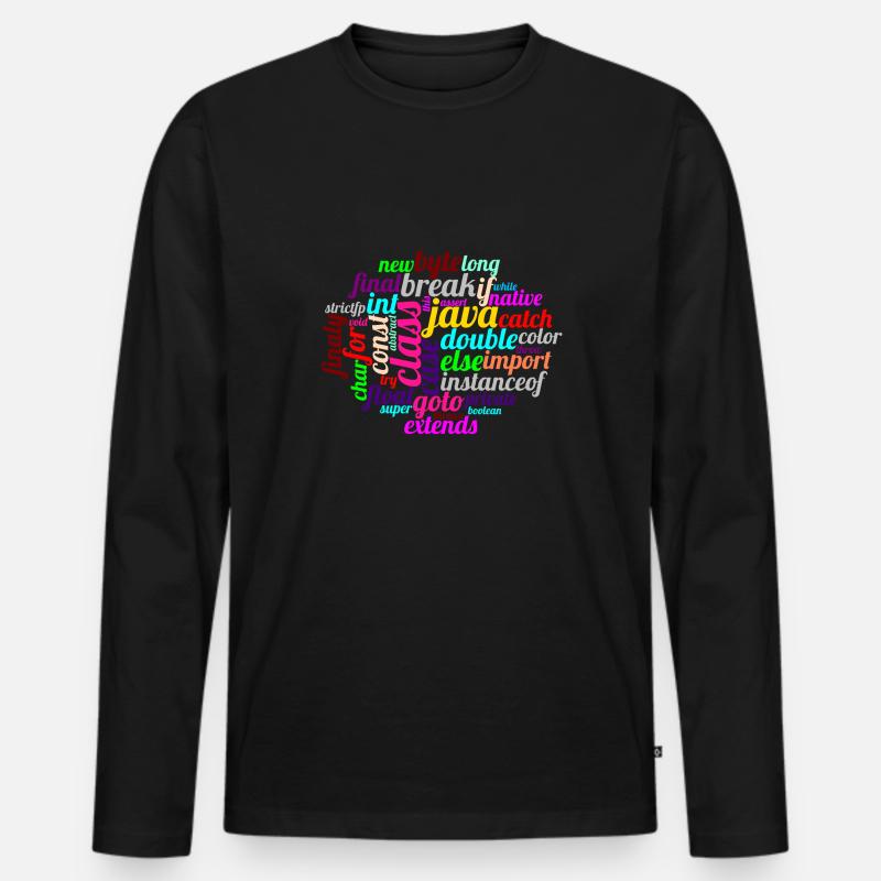 Java WordCloud - T-shirt manches longues Premium bio Homme - noir