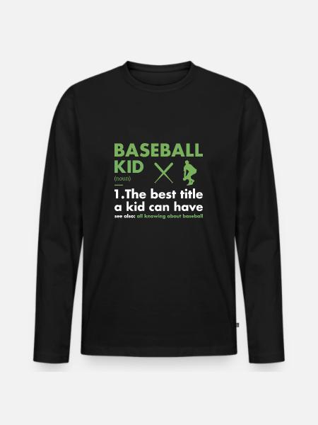 Sport Kid Définition Baseball - T-shirt manches longues Premium bio Homme - noir