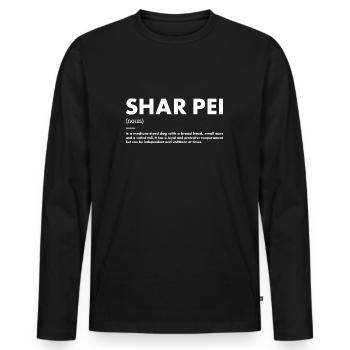 Shar Pei Definition - Männer Premium Bio Langarmshirt - Schwarz - Vorne - Nico (187cm)