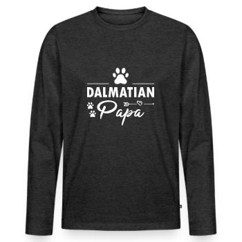 Dalmatian Papa - Männer Premium Bio Langarmshirt - Anthrazit meliert - Vorne - Nico (187cm)