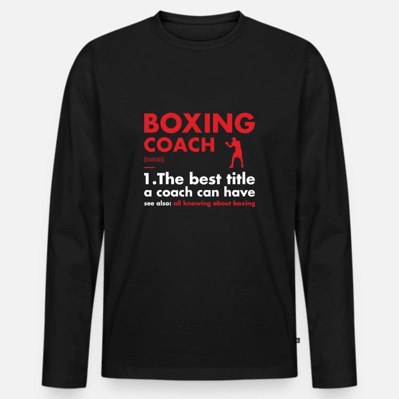 Sport Coach Definition Boxing - Männer Premium Bio Langarmshirt - Schwarz