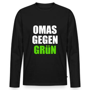 Omas gegen grün - Männer Premium Bio Langarmshirt - Schwarz - Vorne - Nico (187cm)