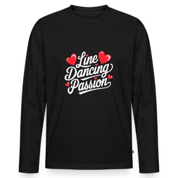 Line Dancing Country Dance - Line Dance Tanzen - Men's Premium Organic Long Sleeve Shirt - black - Front - Nico (187cm)