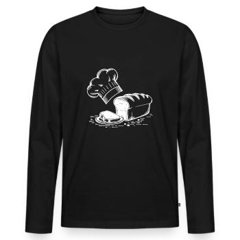 Bread baking with love and leaven - Men's Premium Organic Long Sleeve Shirt - black - Front - Nico (187cm)