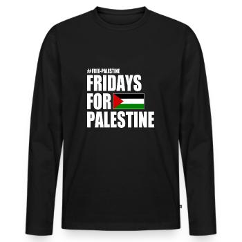 Free palestine fridays for palestine - T-shirt manches longues Premium bio Homme - noir - Devant - Nico (187cm)
