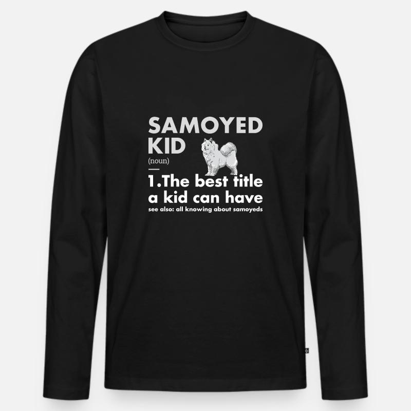 Samoyed Kid Definition - Männer Premium Bio Langarmshirt - Schwarz