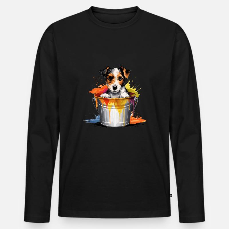 Foxterrier Hund Hunderasse - Männer Premium Bio Langarmshirt - Schwarz