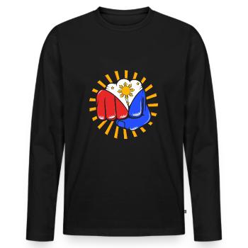 Philippinisch Philippinen - Männer Premium Bio Langarmshirt - Schwarz - Vorne - Nico (187cm)