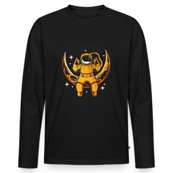 Sonnensystem Universum - Männer Premium Bio Langarmshirt - Schwarz - Vorne - Nico (187cm)