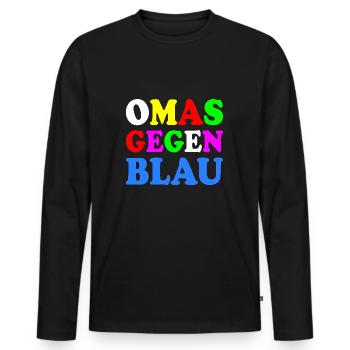 Omas gegen blau - Männer Premium Bio Langarmshirt - Schwarz - Vorne - Nico (187cm)