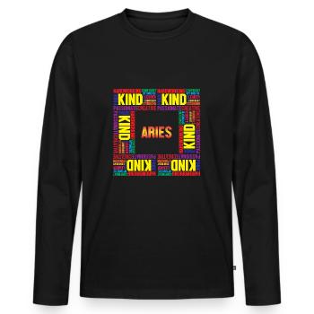 Sternzeichen Widder - Männer Premium Bio Langarmshirt - Schwarz - Vorne - Nico (187cm)