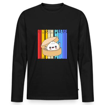 Dim sum - Men's Premium Organic Long Sleeve Shirt - black - Front - Nico (187cm)
