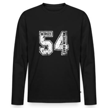 54 Degree Medium Rare Grill Spectacle Meat Dish - Men's Premium Organic Long Sleeve Shirt - black - Front - Nico (187cm)