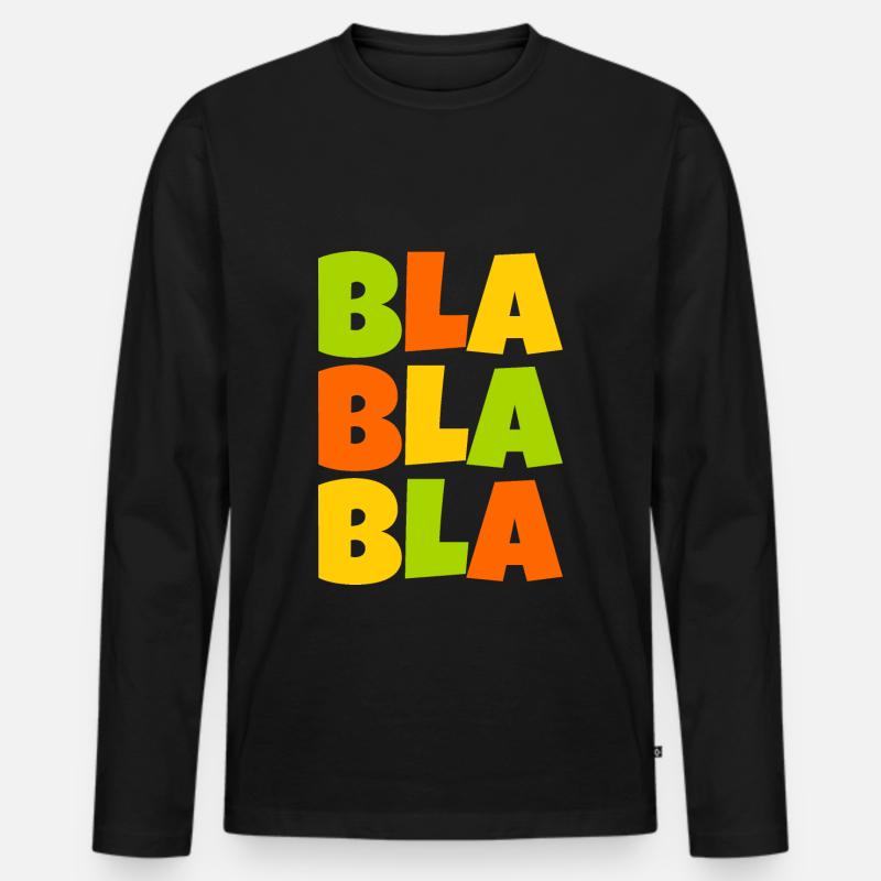 buntes Bla bla bla - Männer Premium Bio Langarmshirt - Schwarz