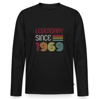 Birthday Legendary Since 1969 - Men's Premium Organic Long Sleeve Shirt - black - Front - Nico (187cm)