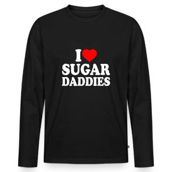 i love sugar daddies - Männer Premium Bio Langarmshirt - Schwarz - Vorne - Nico (187cm)