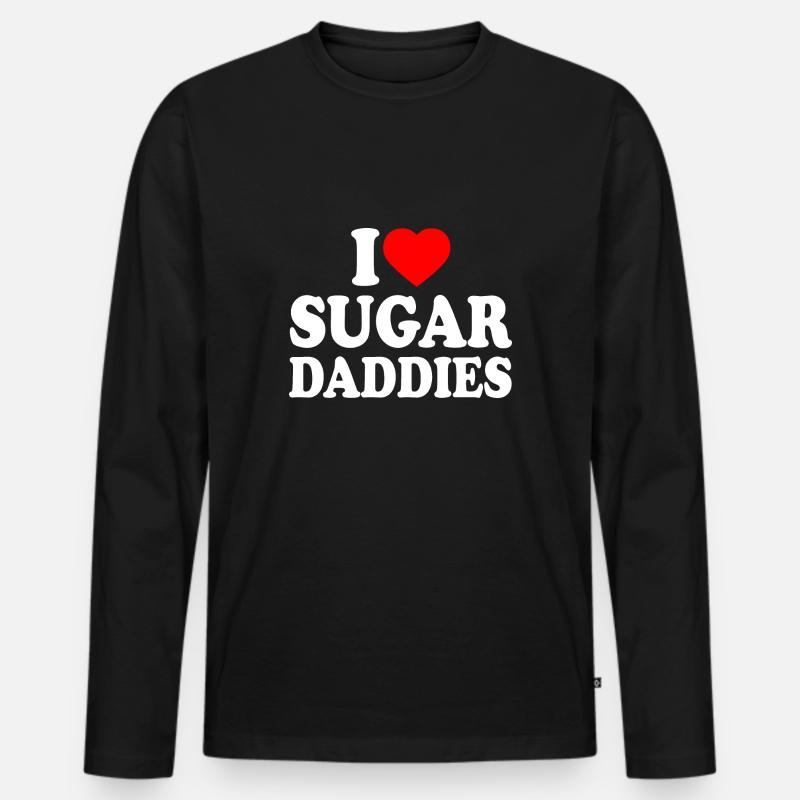 i love sugar daddies - Männer Premium Bio Langarmshirt - Schwarz