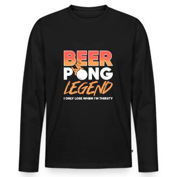 Beerpong Beer Pong Beer Pong Legend - Men's Premium Organic Long Sleeve Shirt - black - Front - Nico (187cm)