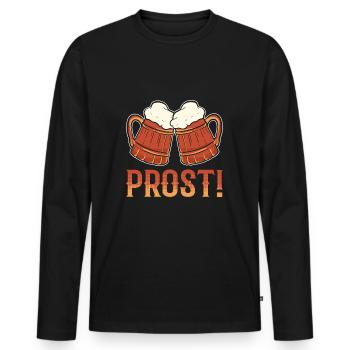 Brezel Prost - Männer Premium Bio Langarmshirt - Schwarz - Vorne - Nico (187cm)