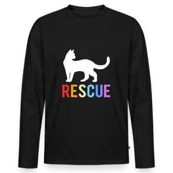 Katzenrettung Tierrechte Tierrettung Tierheim - Männer Premium Bio Langarmshirt - Schwarz - Vorne - Nico (187cm)