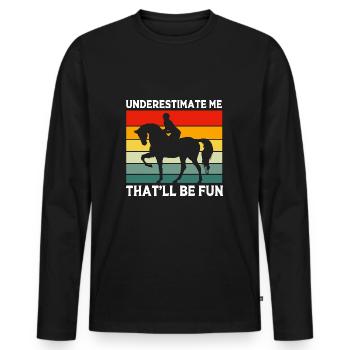 Dressage Dressage Horse Dressage Rider - Men's Premium Organic Long Sleeve Shirt - black - Front - Nico (187cm)