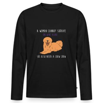 Chow Chow Hund - Männer Premium Bio Langarmshirt - Schwarz - Vorne - Nico (187cm)