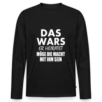 Das wars - Männer Premium Bio Langarmshirt - Schwarz - Vorne - Nico (187cm)