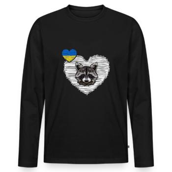 UKRAINE Cherson waschbär "the cherson raccoon" - Männer Premium Bio Langarmshirt - Schwarz - Vorne - Nico (187cm)