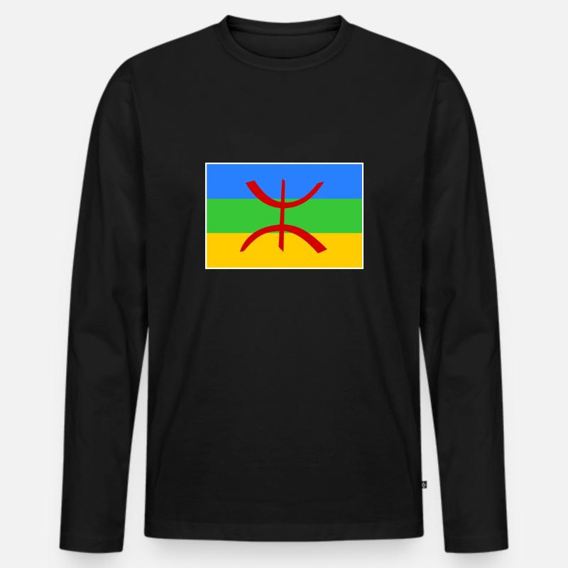 Amazigh - Männer Premium Bio Langarmshirt - Schwarz