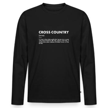 Définition du mot-clé Cross Country - T-shirt manches longues Premium bio Homme - noir - Devant - Nico (187cm)