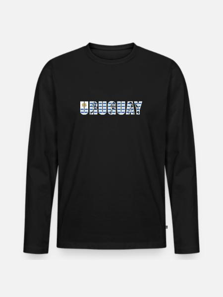 Uruguay Rugby - Men's Premium Organic Long Sleeve Shirt - black
