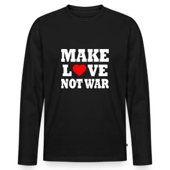 Make love not war - T-shirt manches longues Premium bio Homme - noir - Devant - Nico (187cm)
