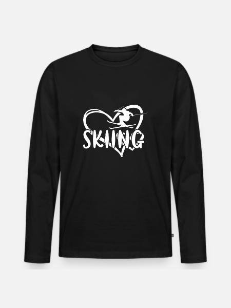 Sport Heart Skiing - Men's Premium Organic Long Sleeve Shirt - black