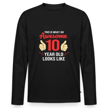 29. Geburtstag Zehn Geburtsjahr Geburtsdatum - Männer Premium Bio Langarmshirt - Schwarz - Vorne - Nico (187cm)