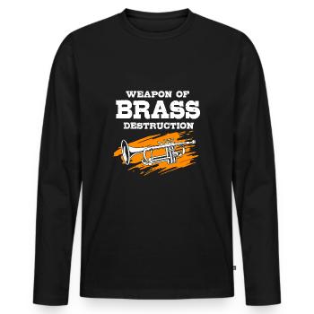 Posaune - Männer Premium Bio Langarmshirt - Schwarz - Vorne - Nico (187cm)