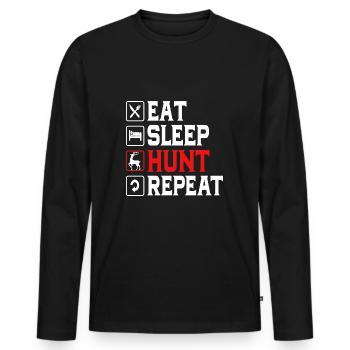 Jäger Jagen - Männer Premium Bio Langarmshirt - Schwarz - Vorne - Nico (187cm)