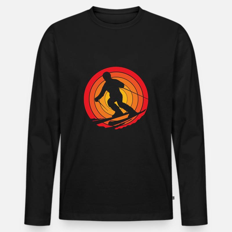 Ski Skiurlaub - Männer Premium Bio Langarmshirt - Schwarz