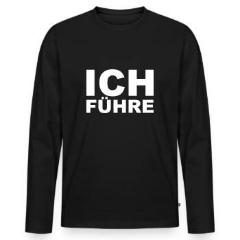 Tanzen Tänzer Ich führe - Männer Premium Bio Langarmshirt - Schwarz - Vorne - Nico (187cm)