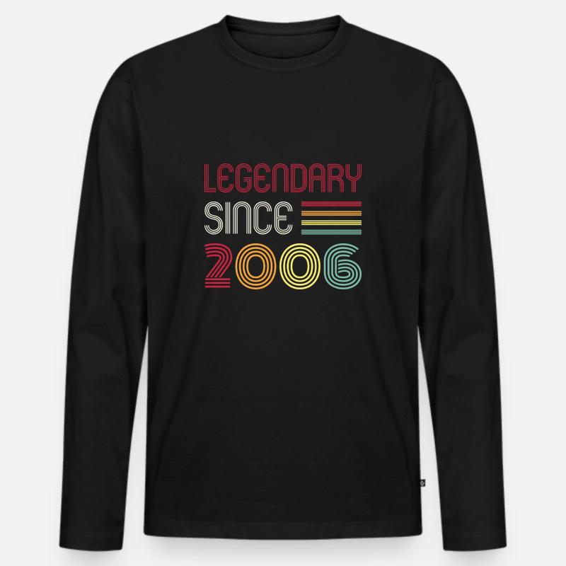 Birthday Legendary Since 2006 - Männer Premium Bio Langarmshirt - Schwarz