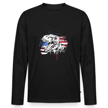 Vierter Juli Nationalfarben Nationalfeiertag USA - Männer Premium Bio Langarmshirt - Schwarz - Vorne - Nico (187cm)